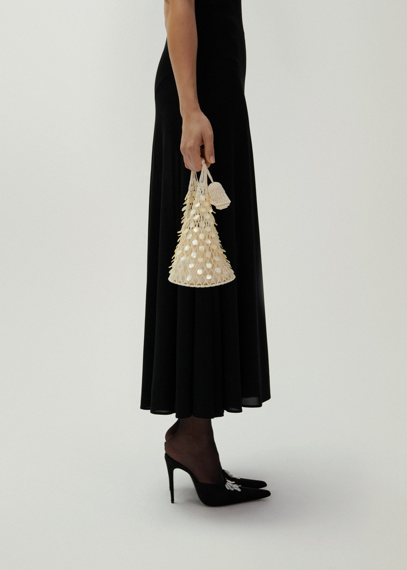 MAGDA BUTRYM Small Devana bag in cream with mother of pearl embellishment outlook