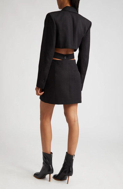 JACQUEMUS La Robe Bari Cutout Long Sleeve Cotton & Linen Blazer Minidress outlook