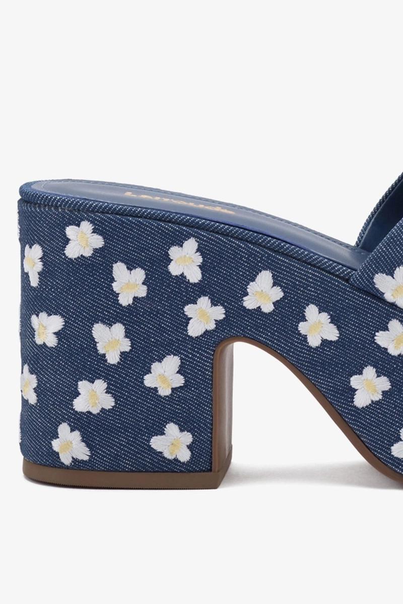 Miso Platform Sandal In Blue Denim 4