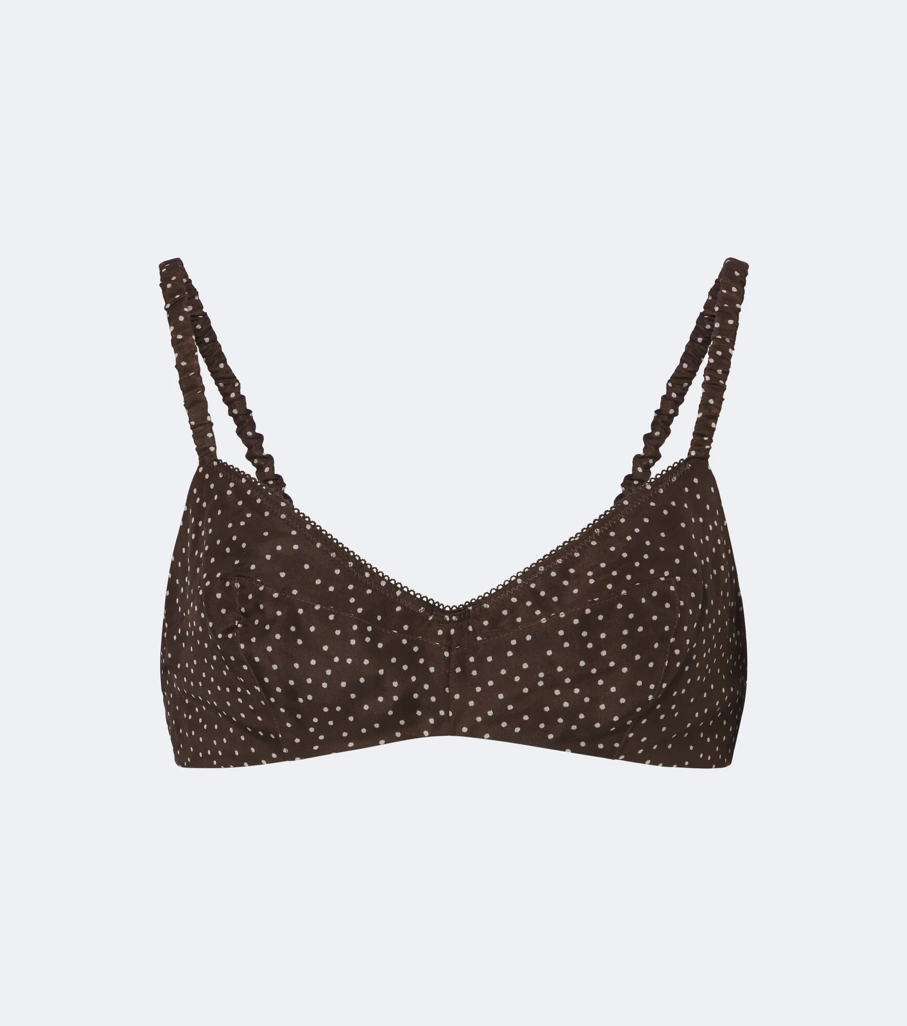 Polka-dot silk organza bra top - 1