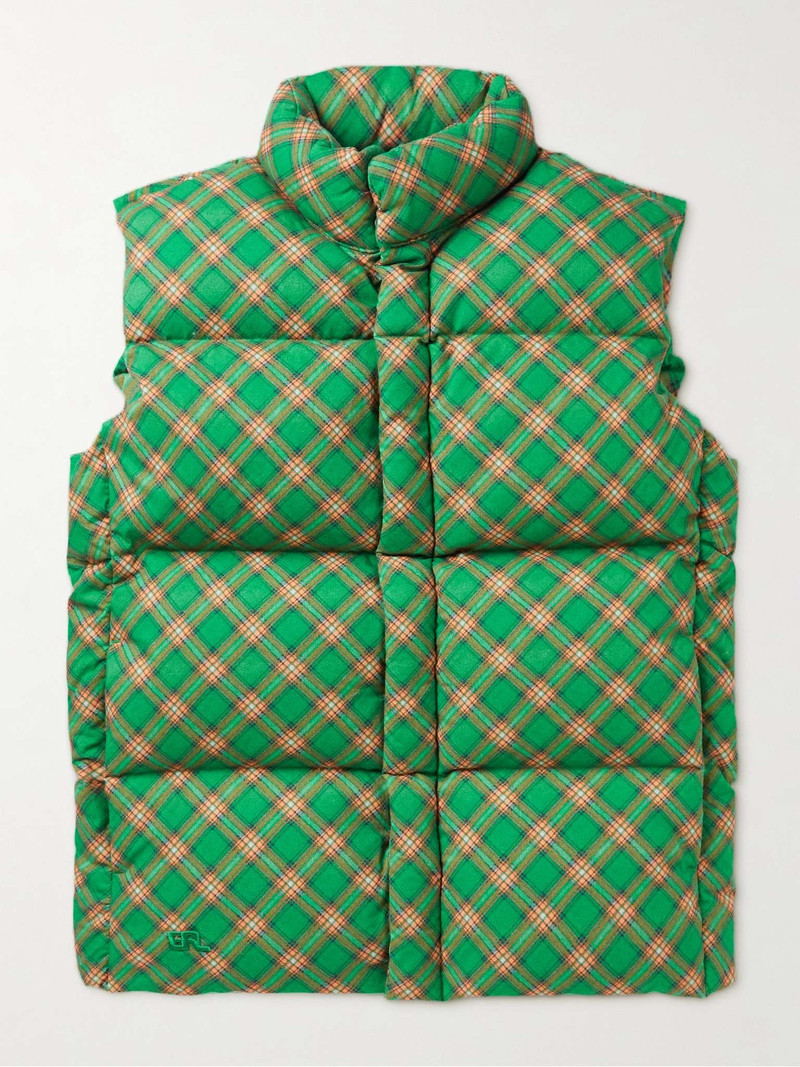 Checked Quilted Cotton-Jacquard Down Gilet - 1