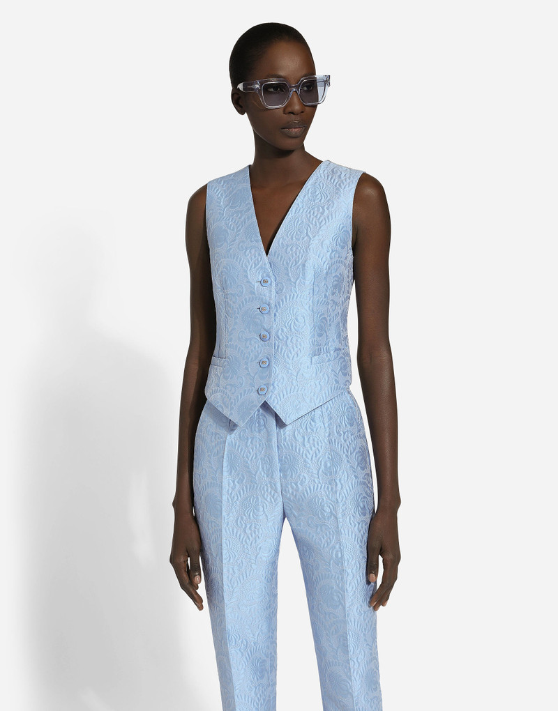 Single-breasted floral quilted jacquard Turlington jacket 6