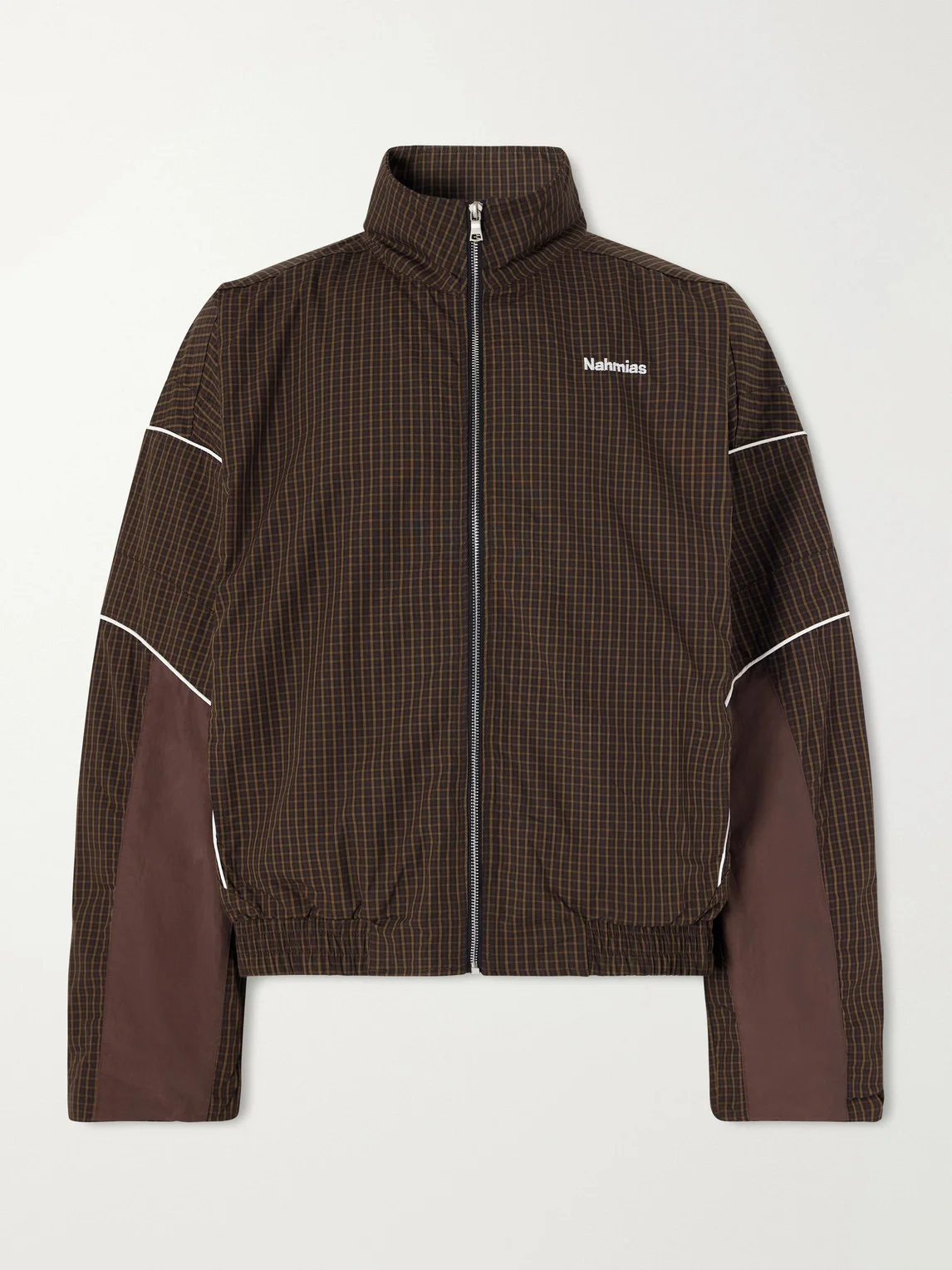 Grid Checked Logo-Embroidered Cotton Blouson Jacket - 1