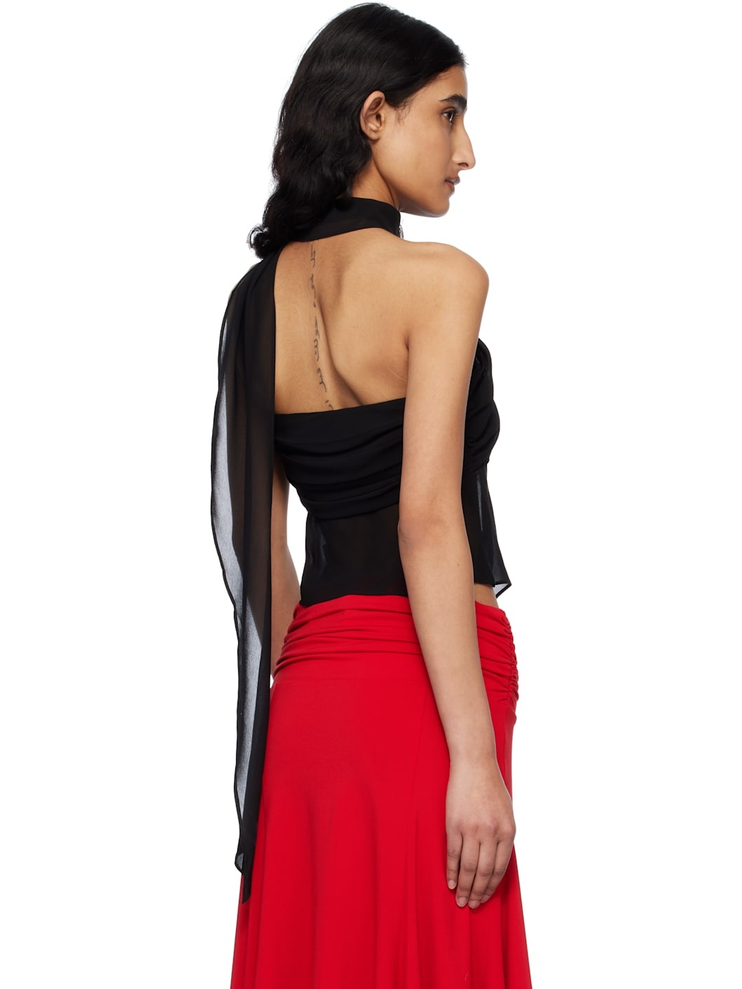 Black Chiffon Wrap Around Top - 3