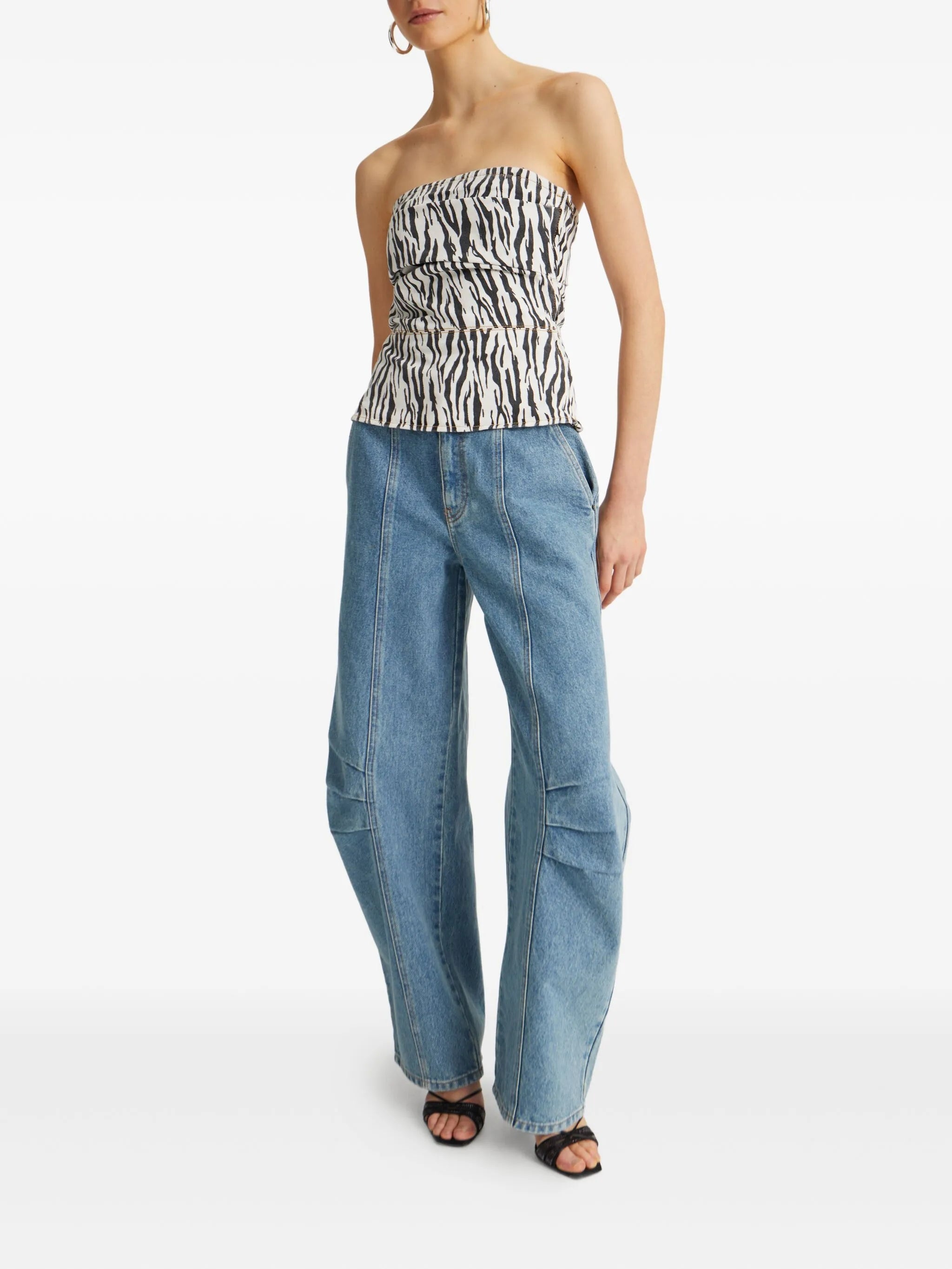 Rotate Panelled Denim Trousers - 2