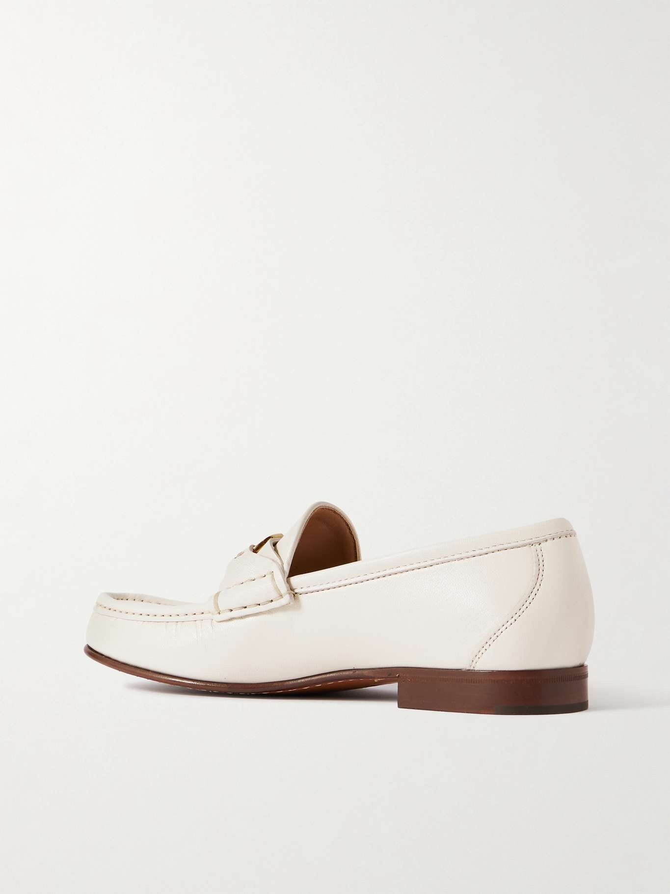 VLogo Signature embellished leather loafers Ivory - 3