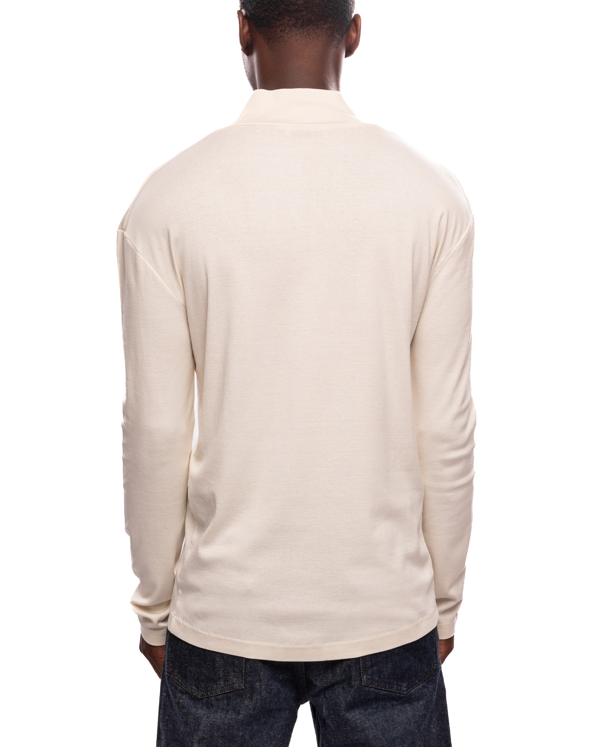 Long Sleeve Rib Turtle Neck Light Cream - 3