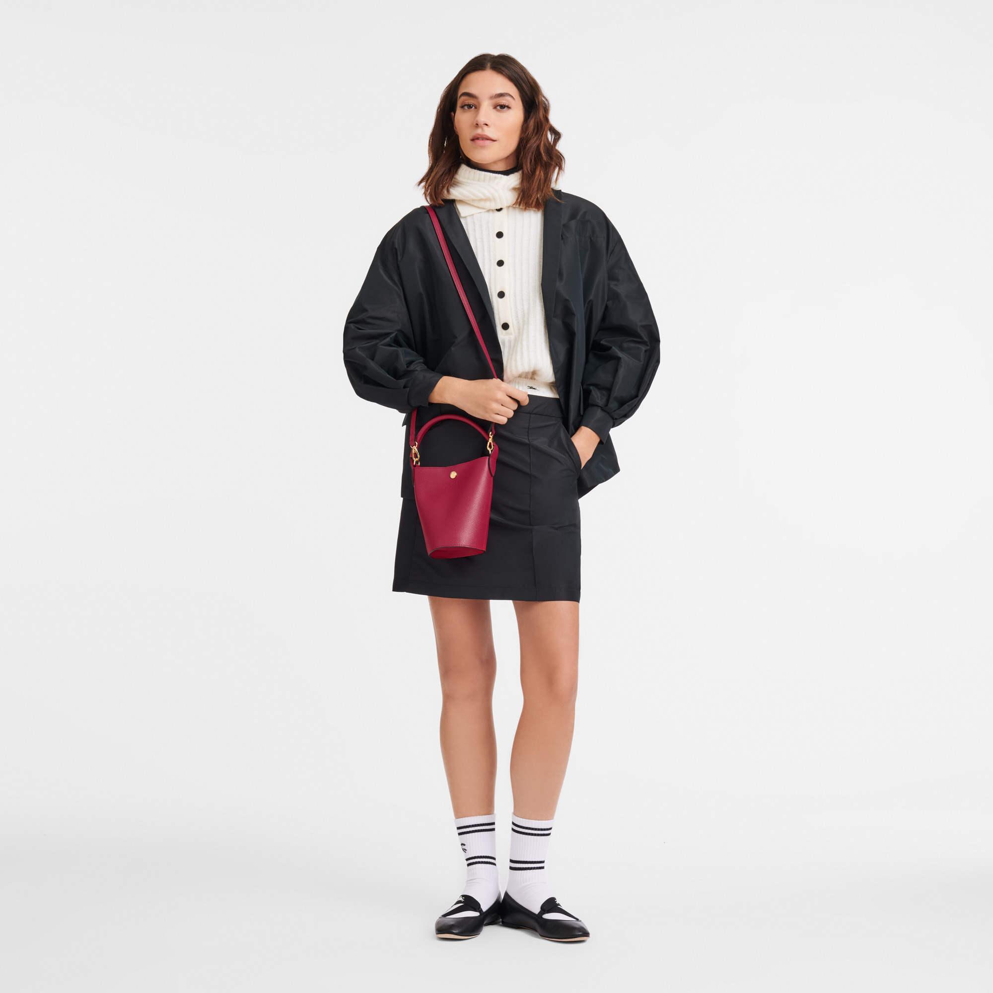 Épure XS Crossbody bag Magenta - Leather - 2