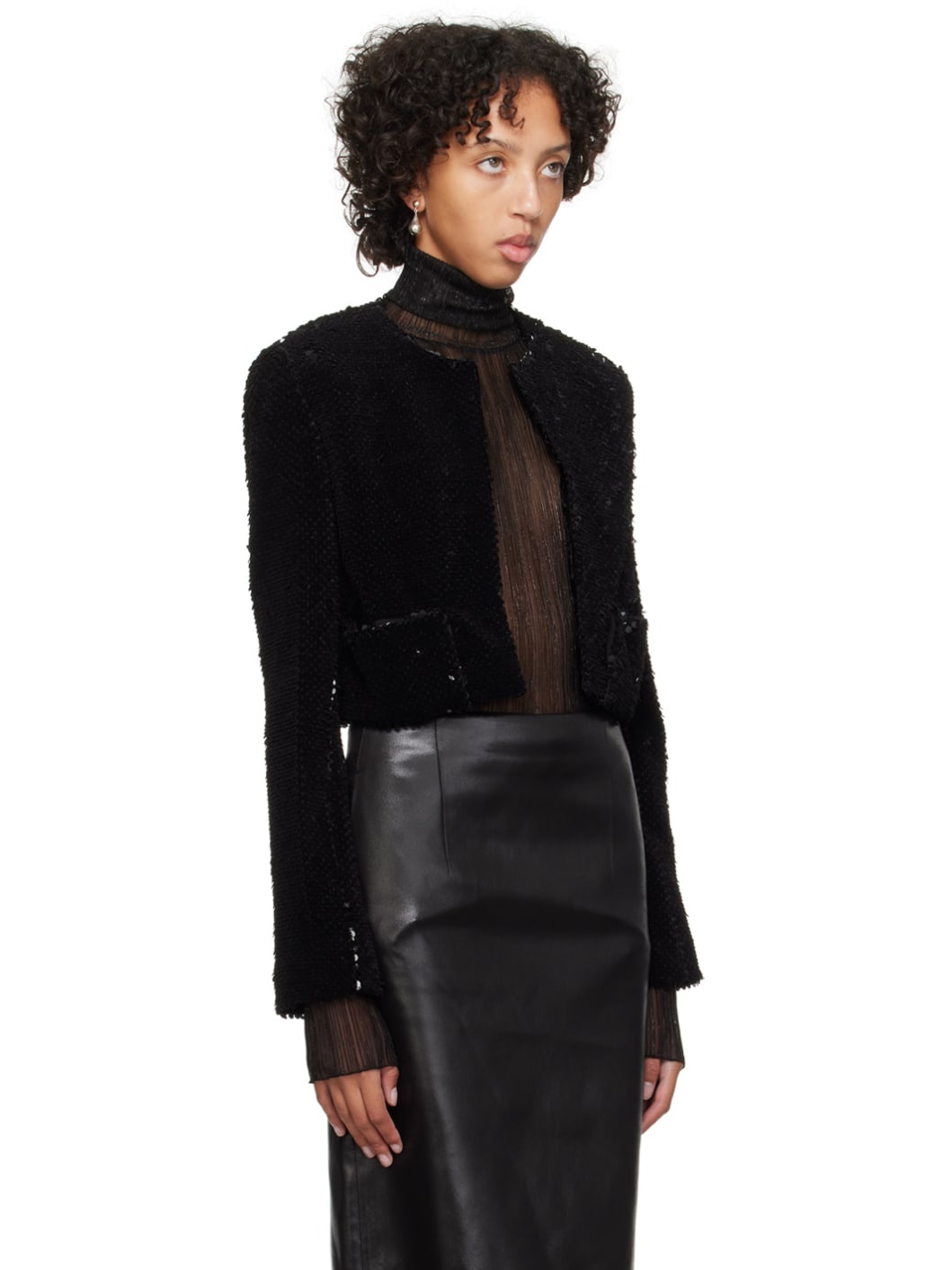 Black Sequin Blazer - 2