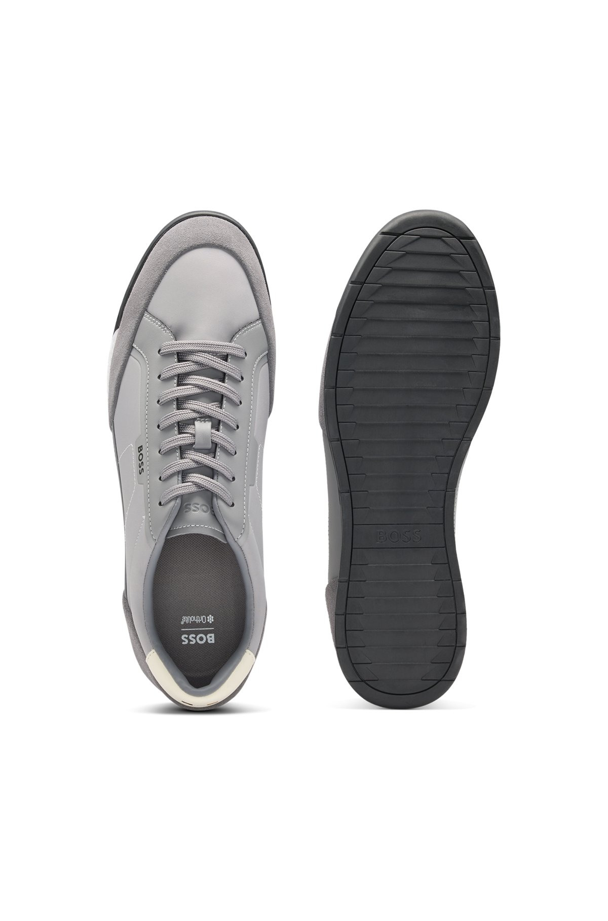 LOW-TOP TRAINERS WITH SUEDE AND FAUX LEATHER - 4