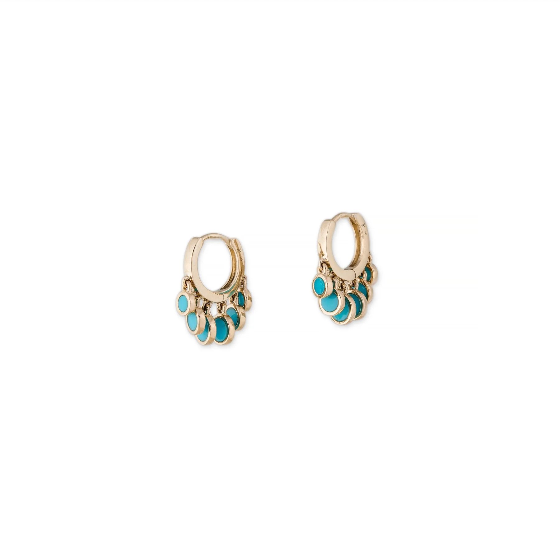 Mini Turquoise Disco Hoops - 1