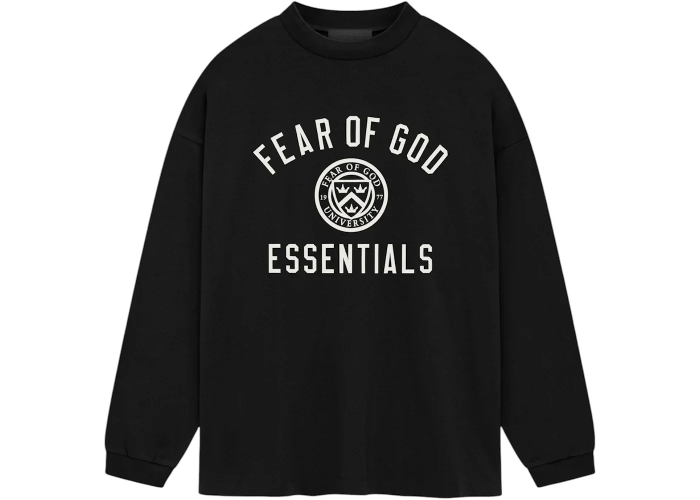 Fear of God Essentials Jersey Long Sleeve Tee (FW24) Black - 1