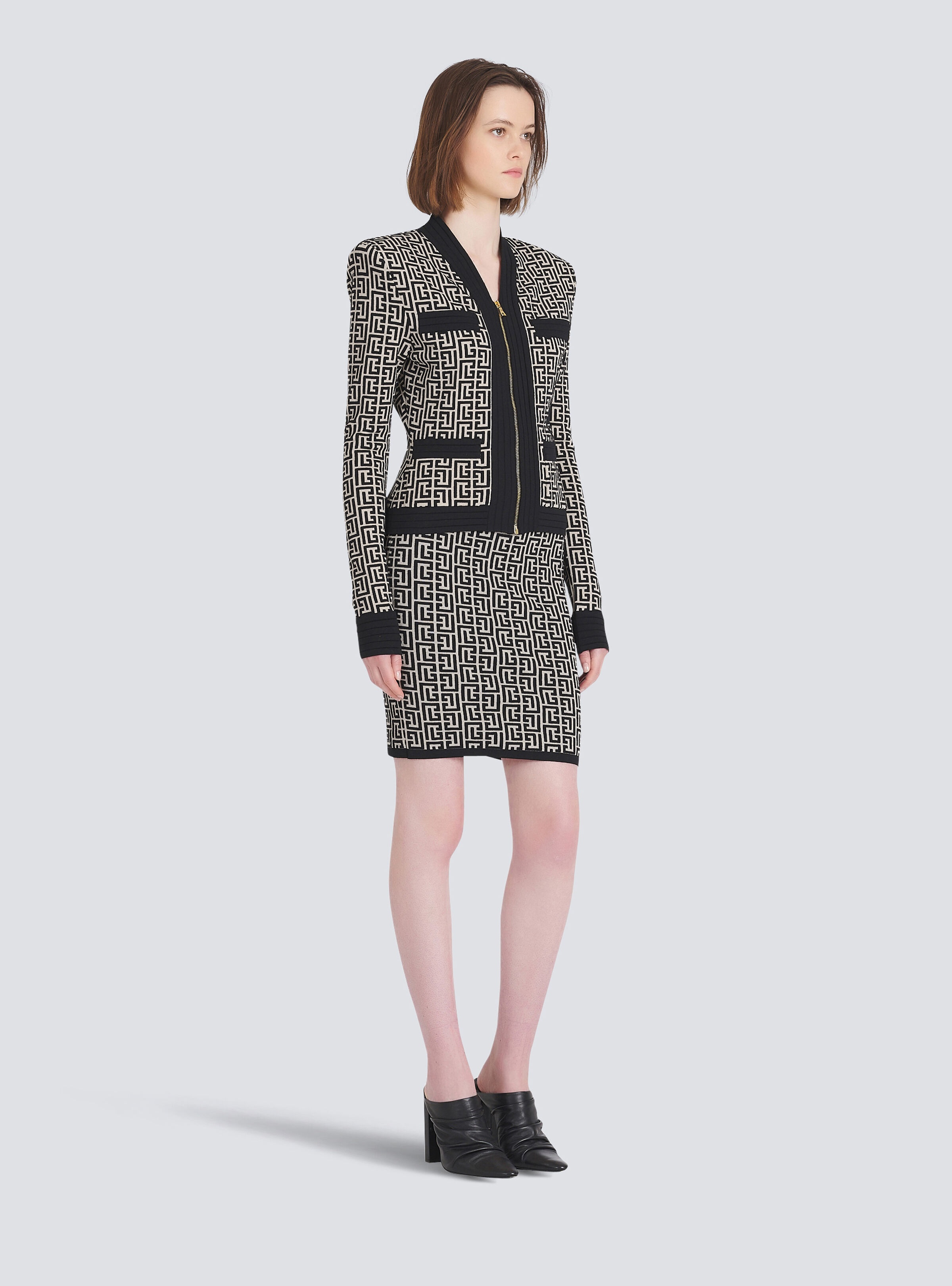 Knit cardigan with Balmain monogram - 5