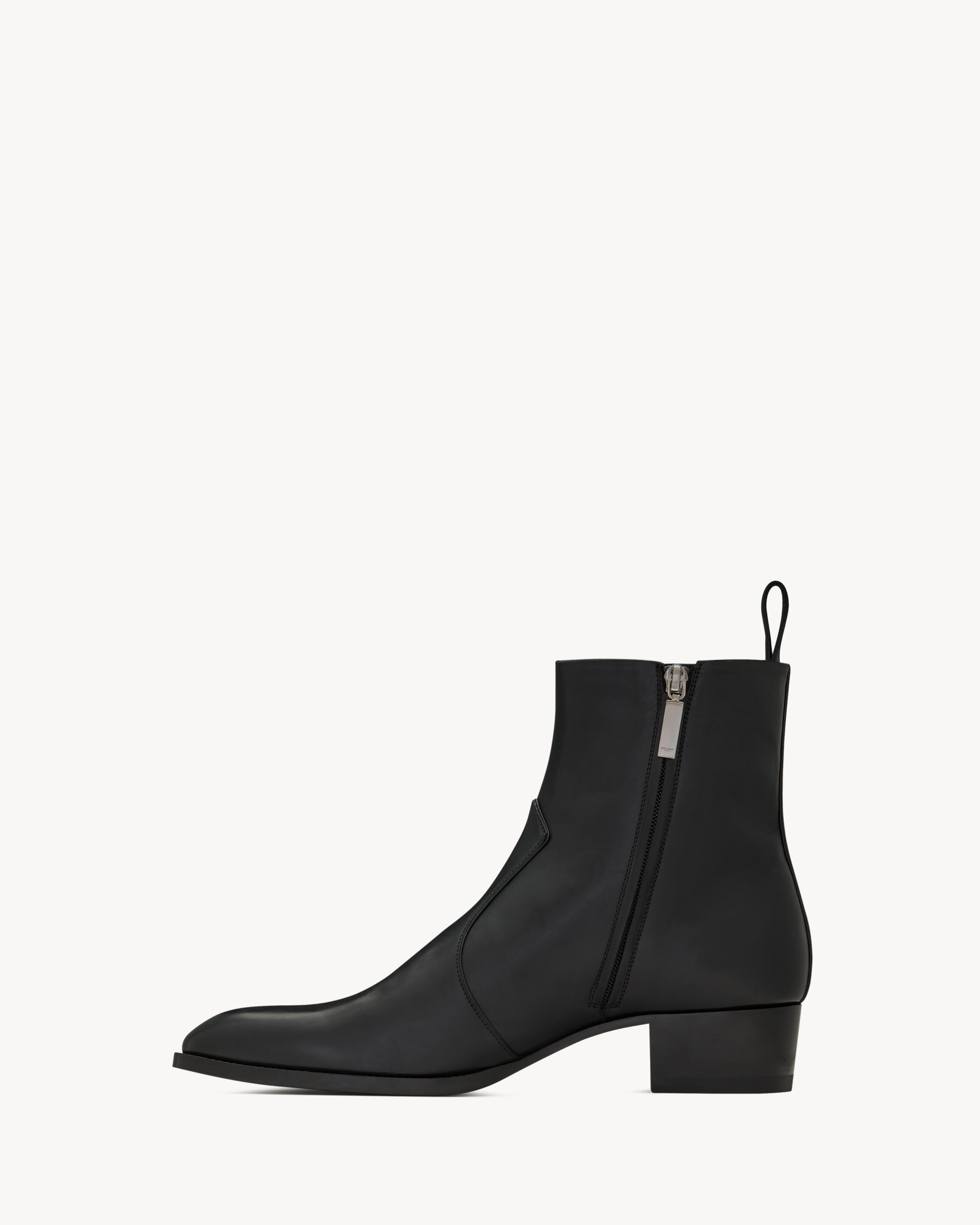 wyatt zipped boots in smooth leather - 3