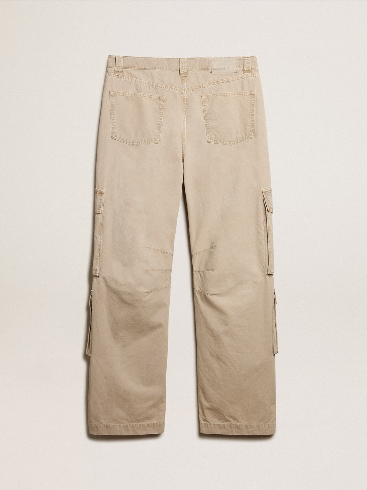 Men's khaki-colored cotton cargo pants - 6