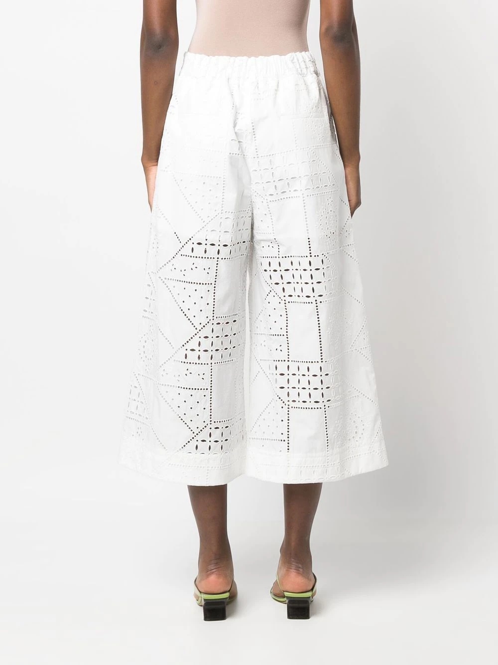 embroidered cotton-blend culottes - 4