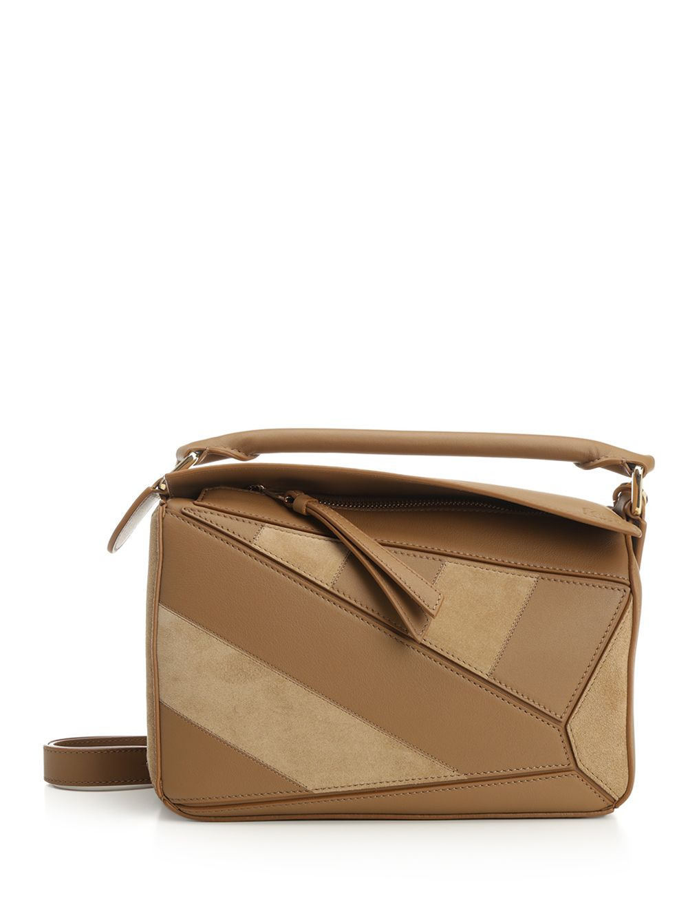 Puzzle S Stripes Handbags Brown - 1