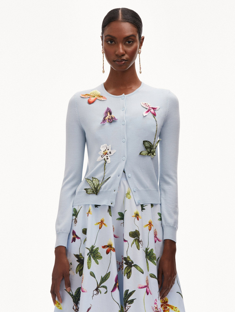 Oscar de la Renta ORCHID THREADWORK CARDIGAN outlook