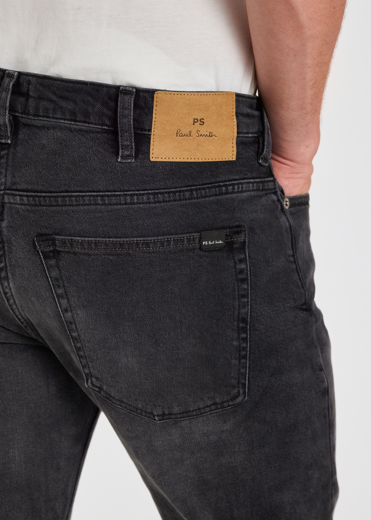 Tapered-Fit Antique-Wash Black Stretch Jeans - 4