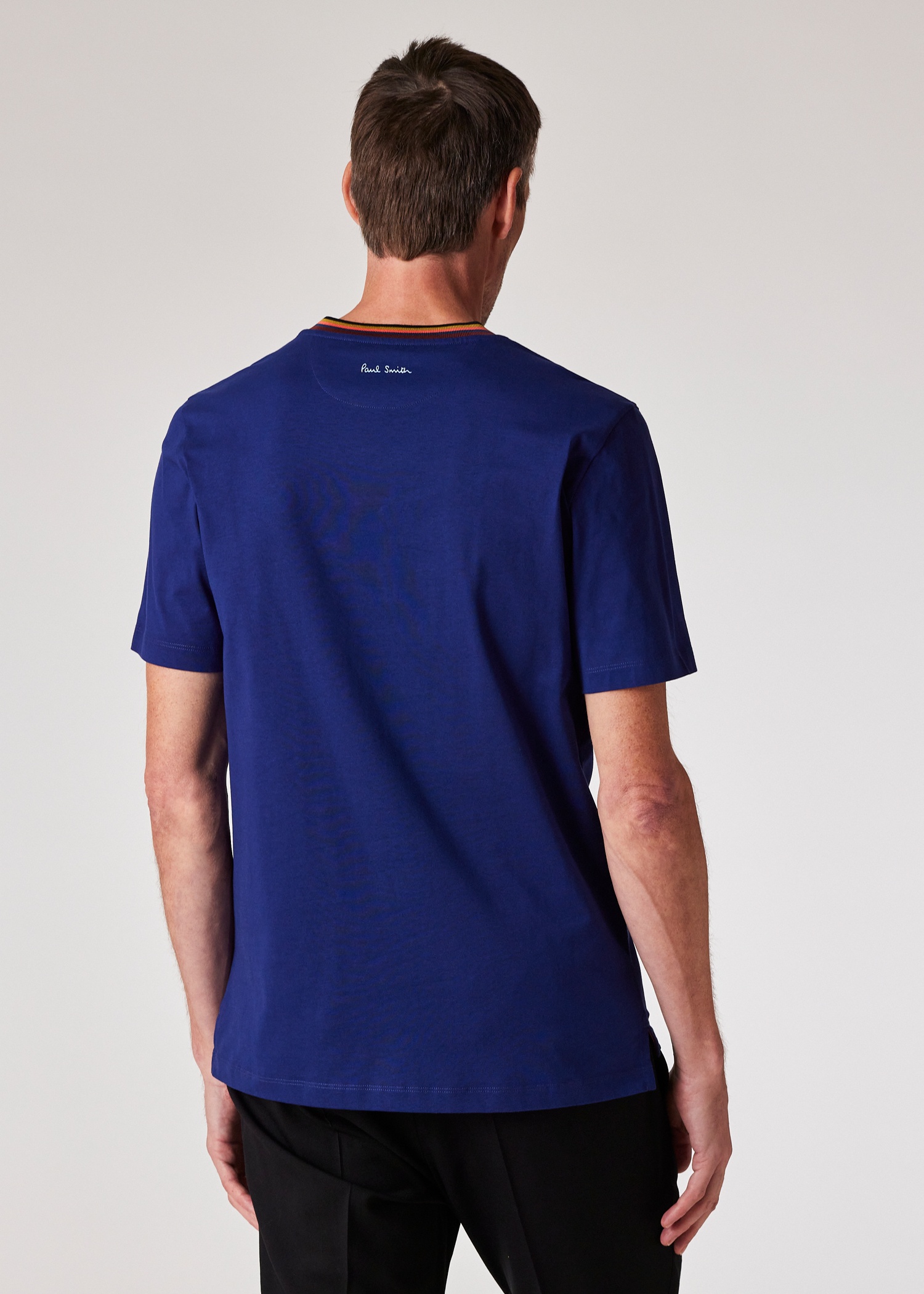 Cobalt Blue 'Artist Stripe' Collar T-Shirt - 5