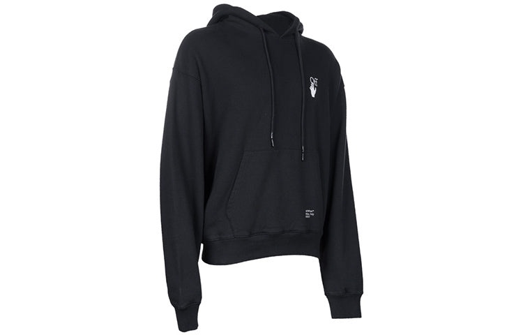 Off-White Caravaggio Arrow Over Hoodie 'Black/White' OMBB037F21FLE0101001 - 4