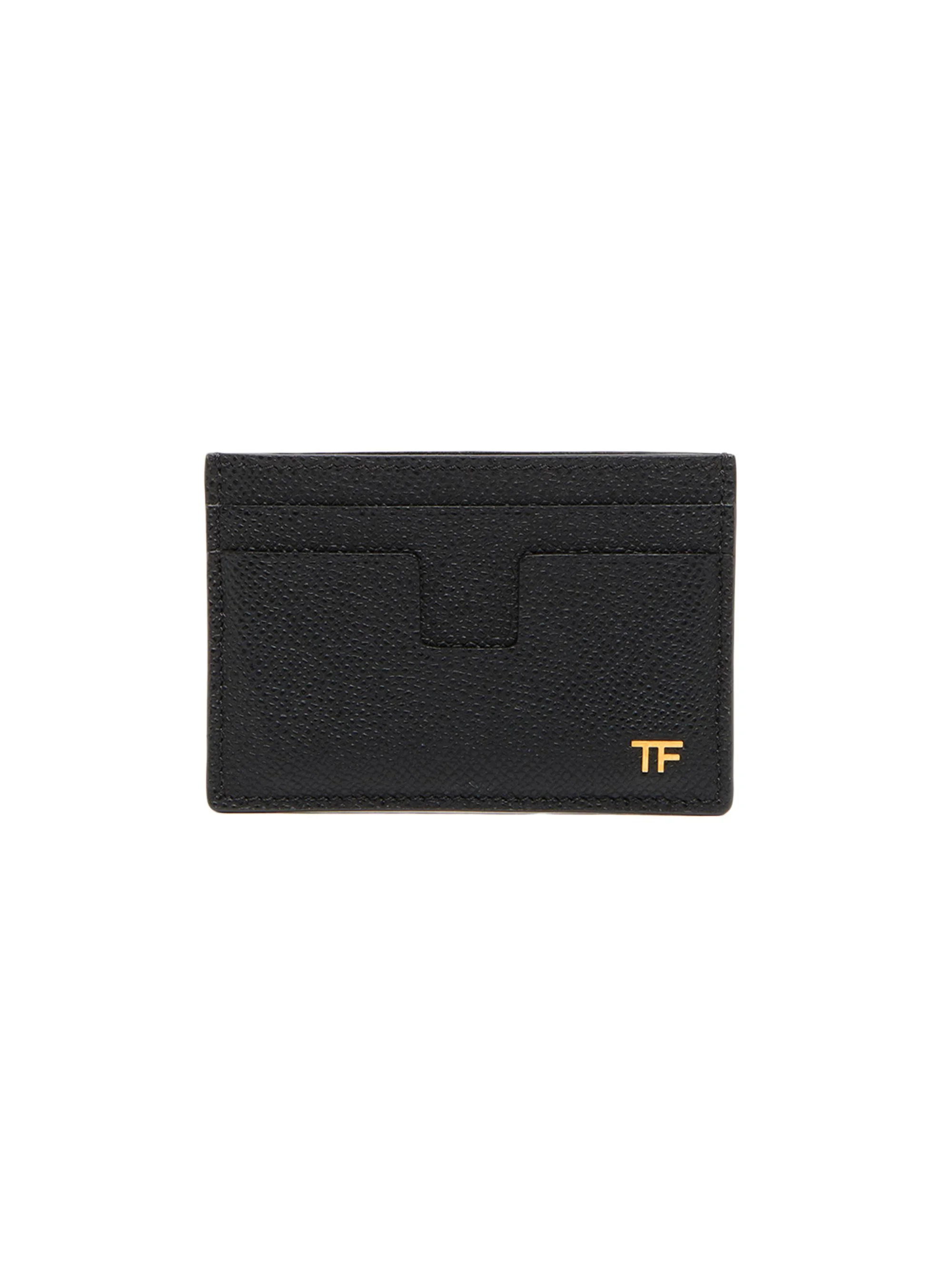 Men's T Line Classic Leather Card Holder - Black - 1