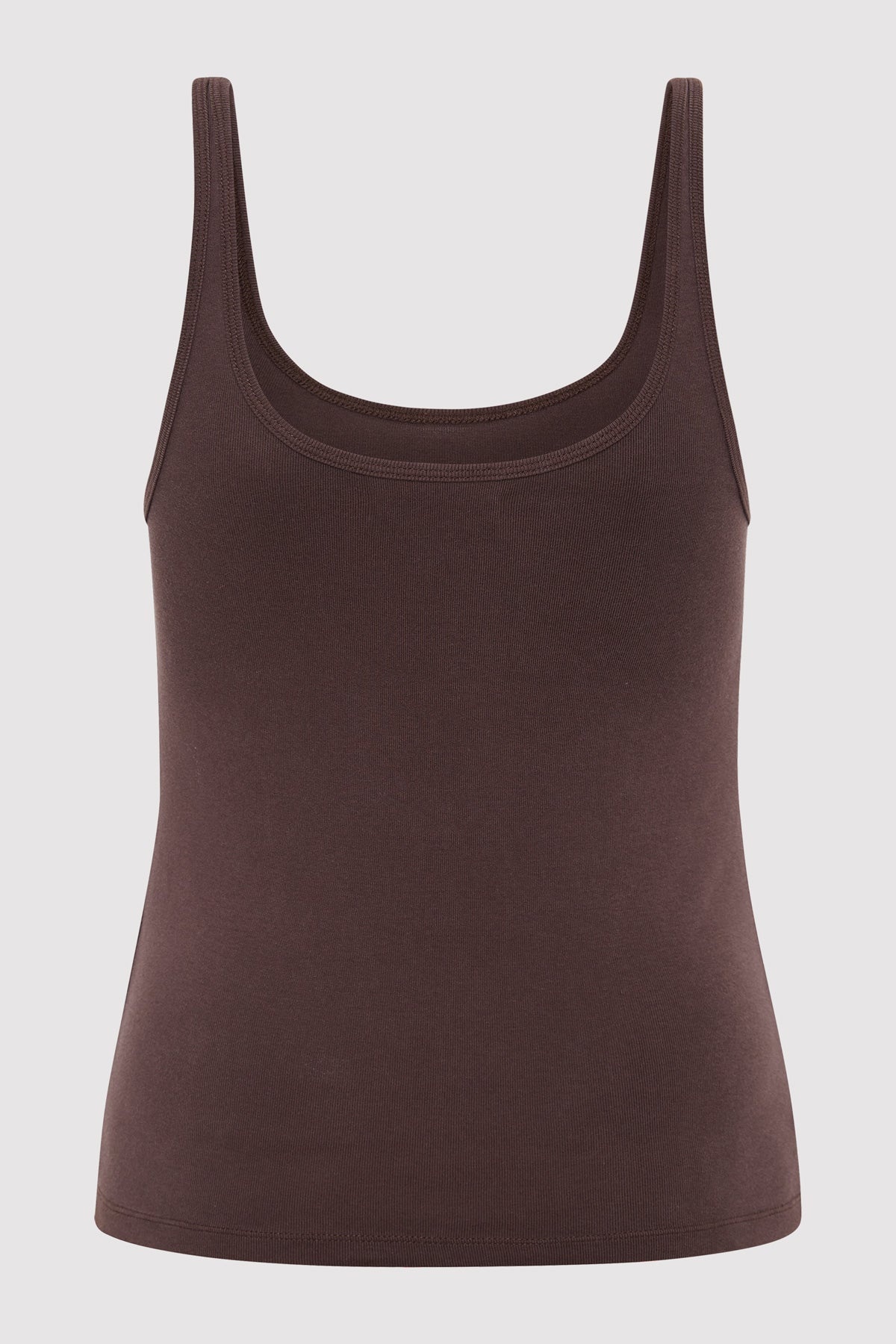 Organic Cotton Slim Scoop Tank - Raisin - 6