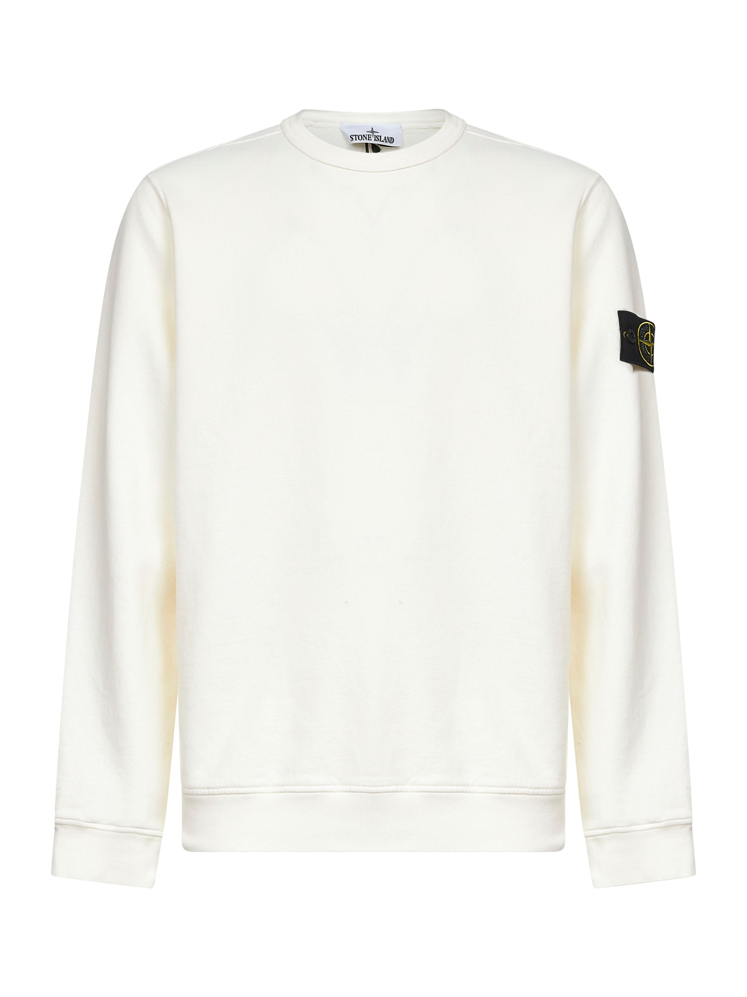 Ivory brushed organic cotton crewneck sweatshirt - 1