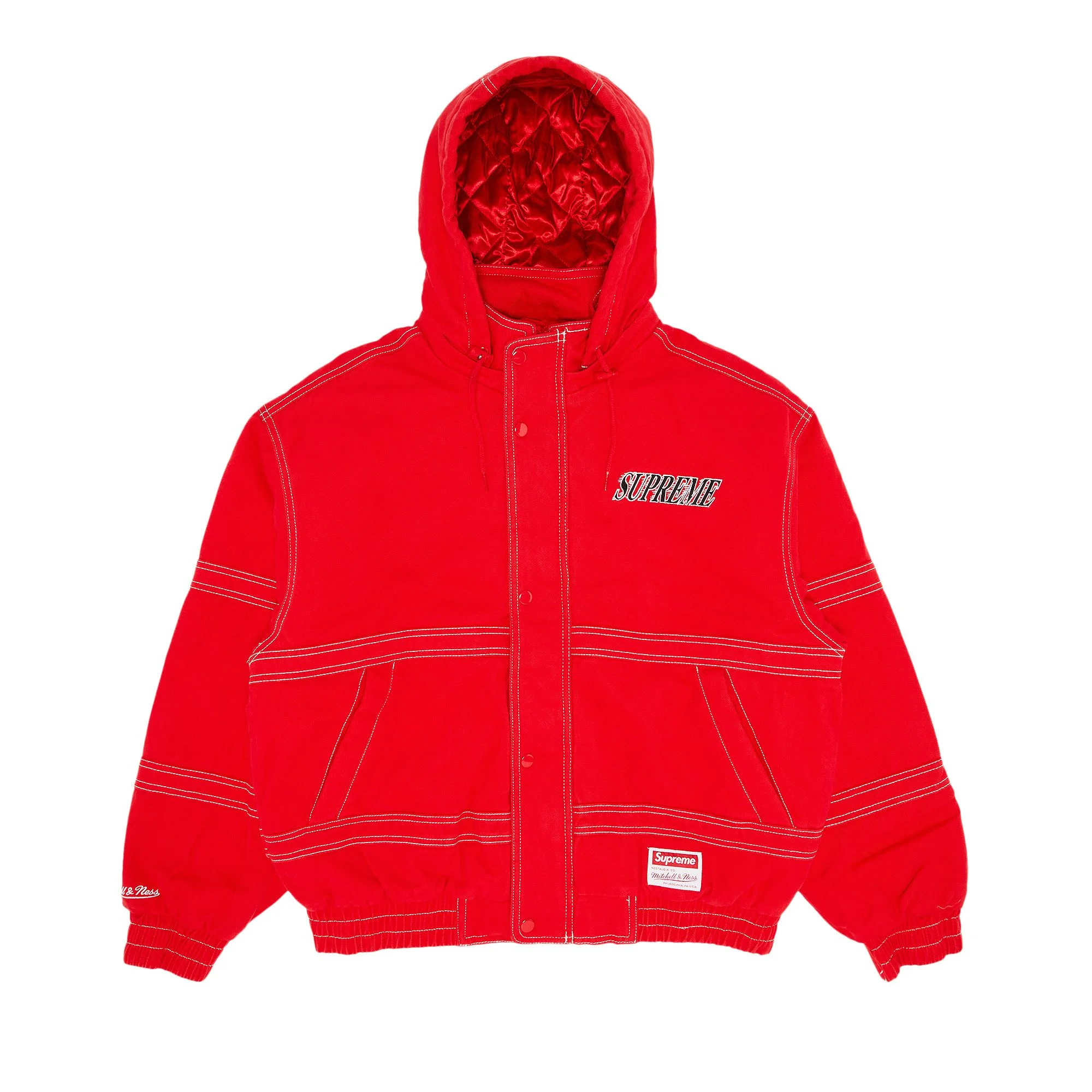 Supreme x Mitchell & Ness Twill Stadium Jacket 'Red' - 1