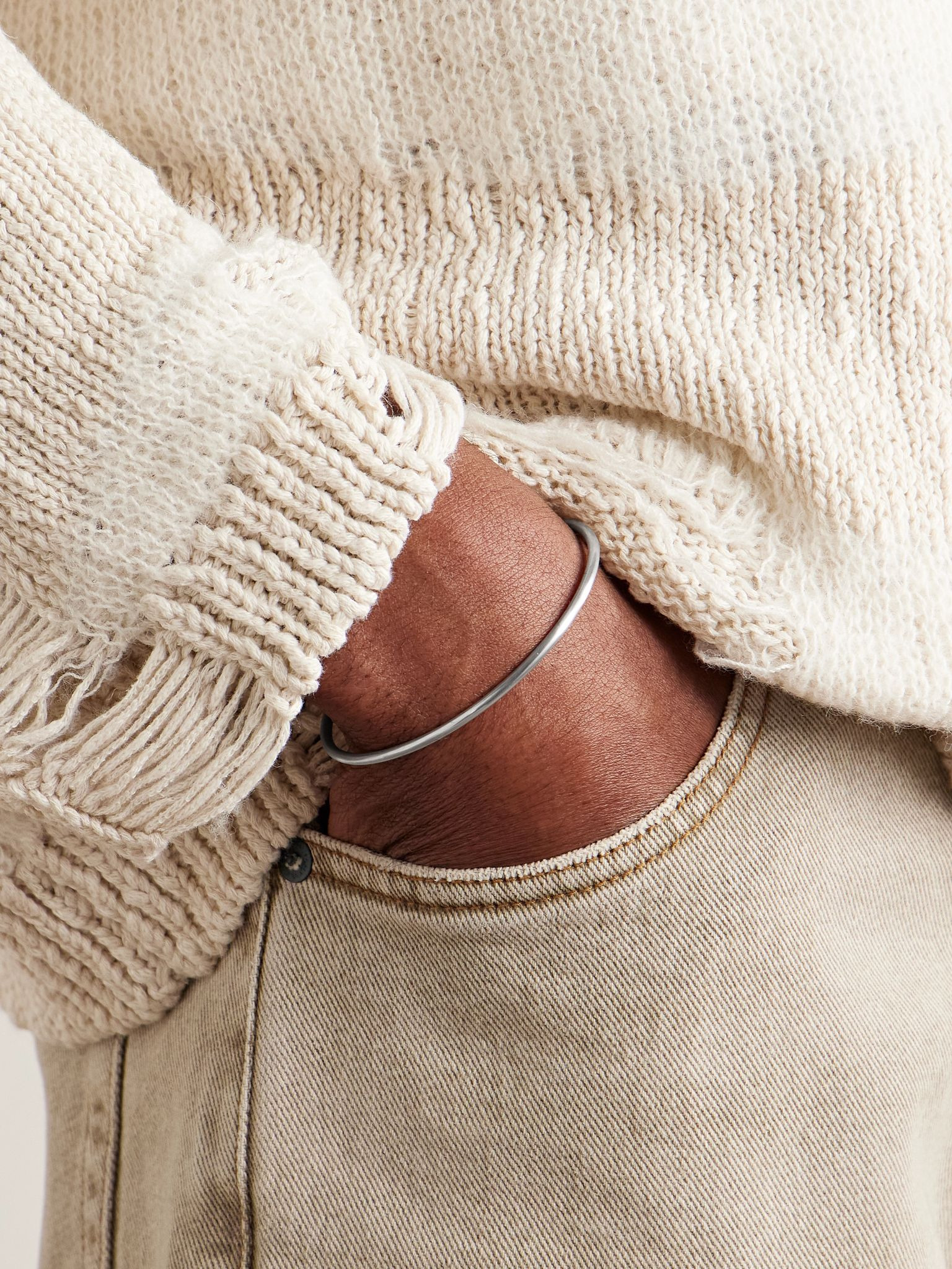 Le 7 Brushed Sterling Silver Cuff Silver - 2