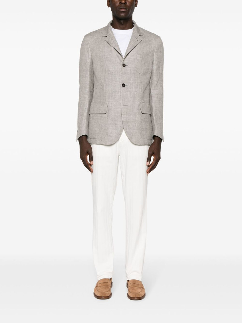 CORNELIANI stand-up collar single-breasted blazer outlook