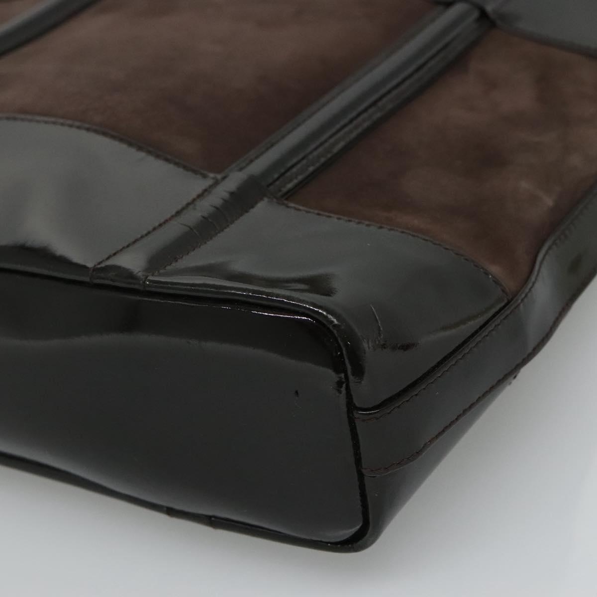 GUCCI Tote Bag Suede Leather Brown - 8