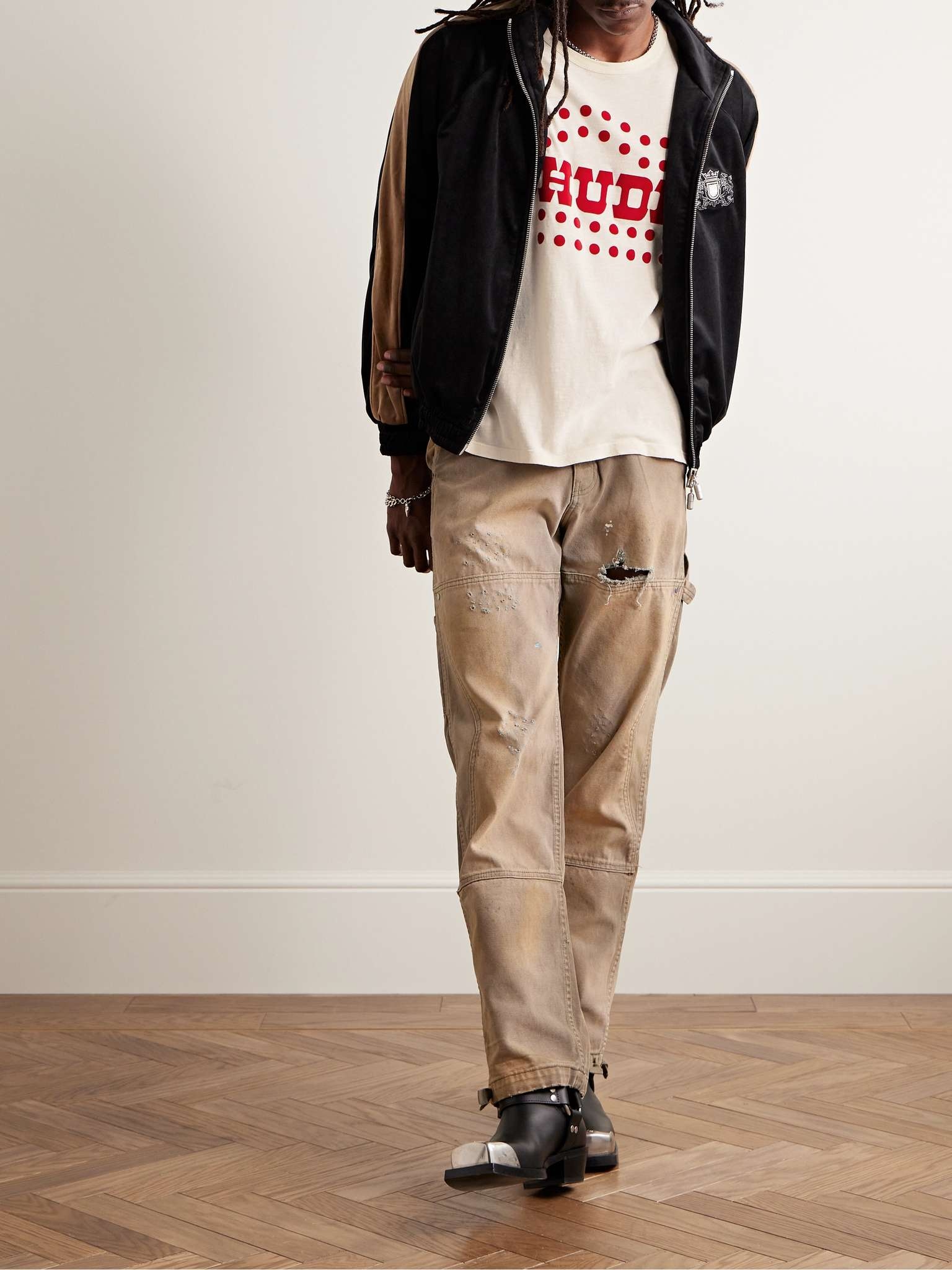 【関税 送料無料】Rhude Flocked Burnout Tシャツ Rhude FLOCKED BURNOUT TEE | REVERSIBLE