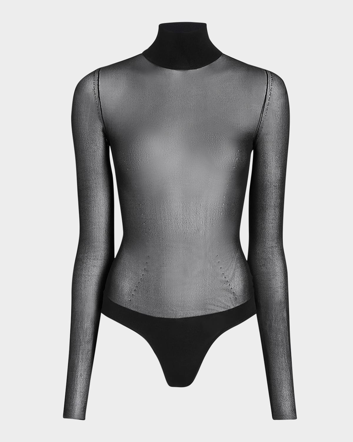 Tallin Sheer Mesh Turtleneck Bodysuit - 1