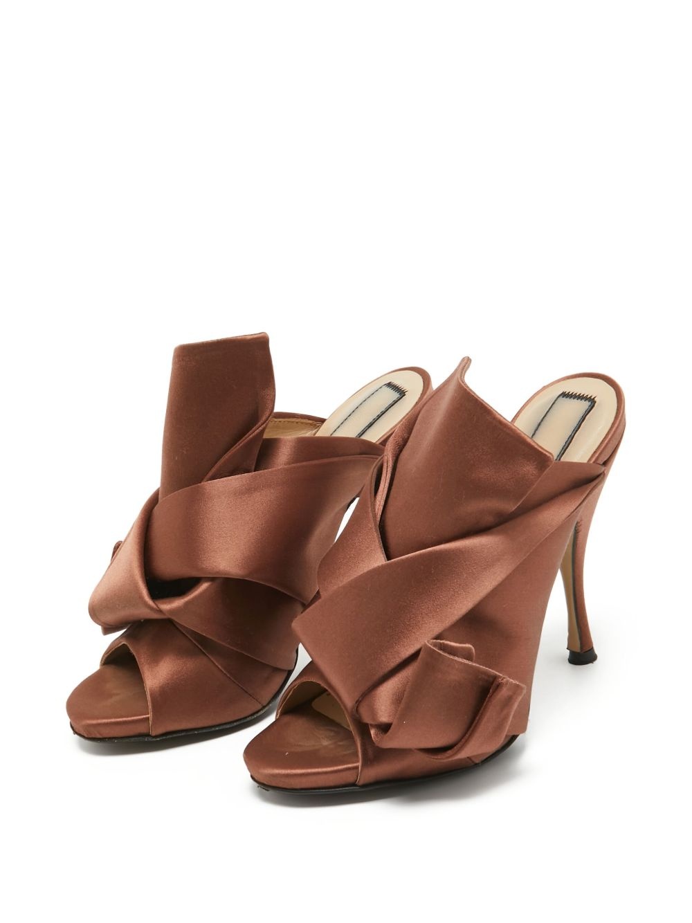 120mm knotted satin sandals - 4