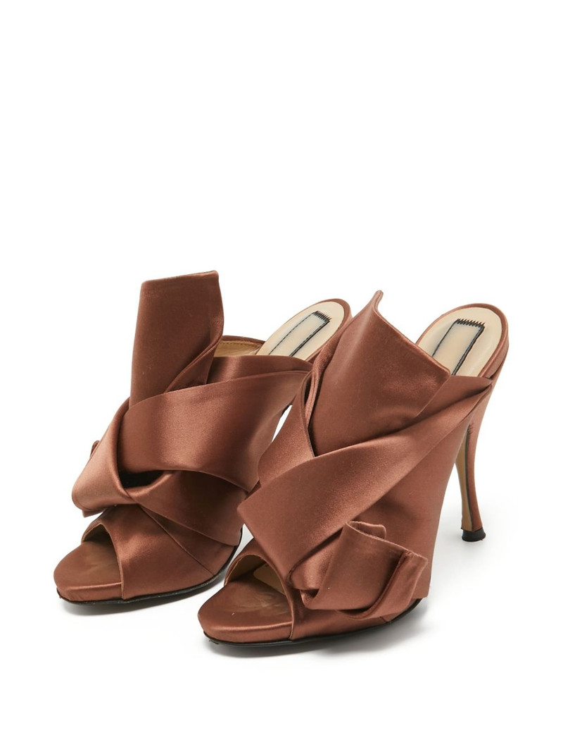 120mm knotted satin sandals 4