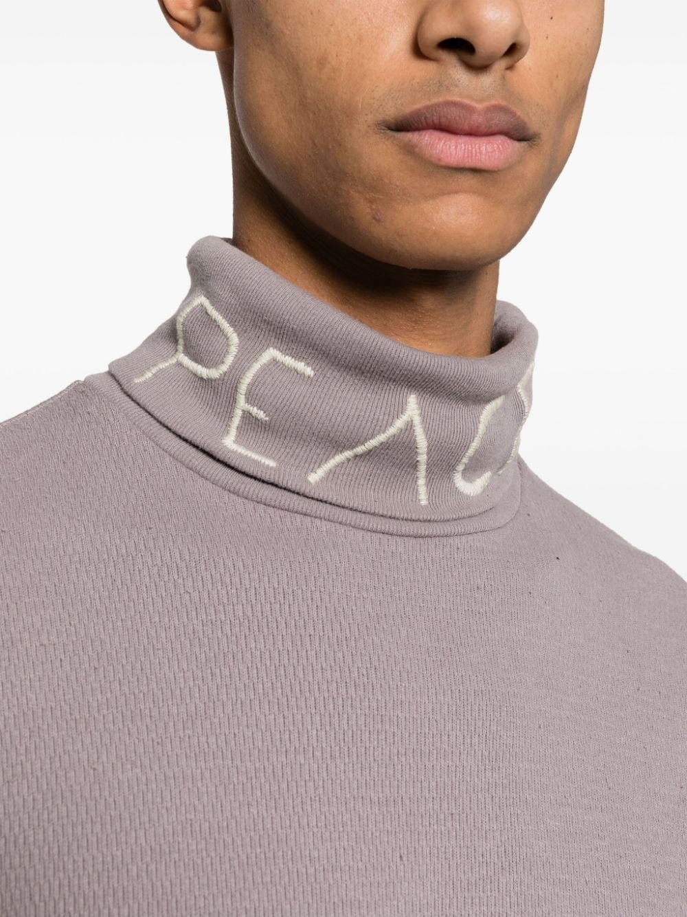 embroidered-motif cotton jumper - 5