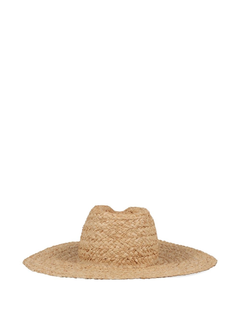 logo-detail raffia hat - 2
