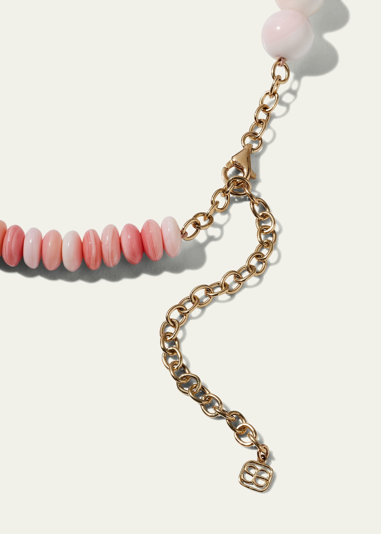 Yellow Gold Conch Shell Combo Necklace with Pave Cowrie Charm - 4