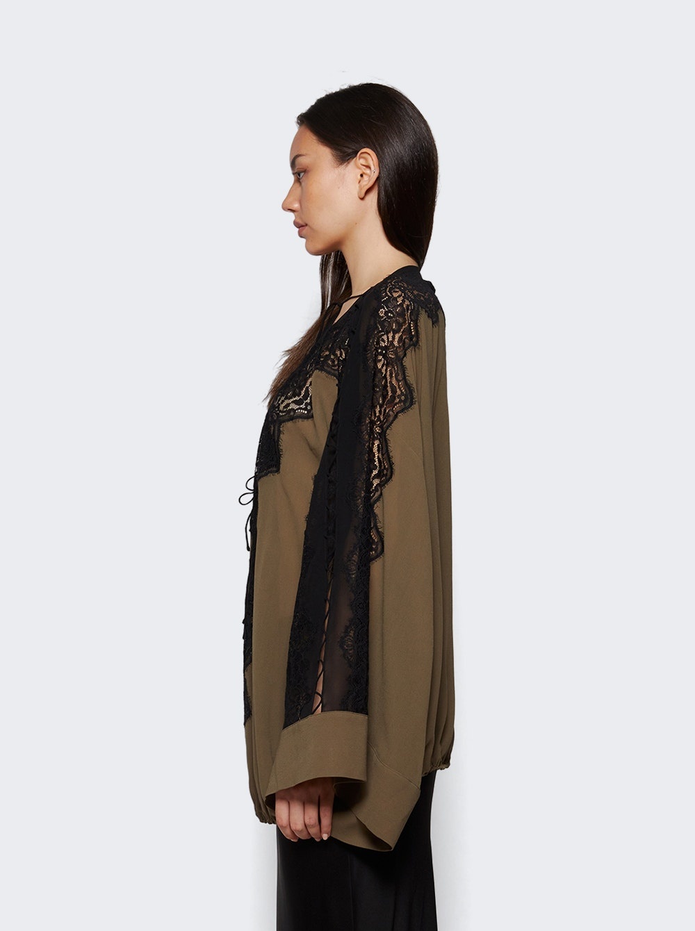 Verve Lace Blouse Eucalypt And Black - 3