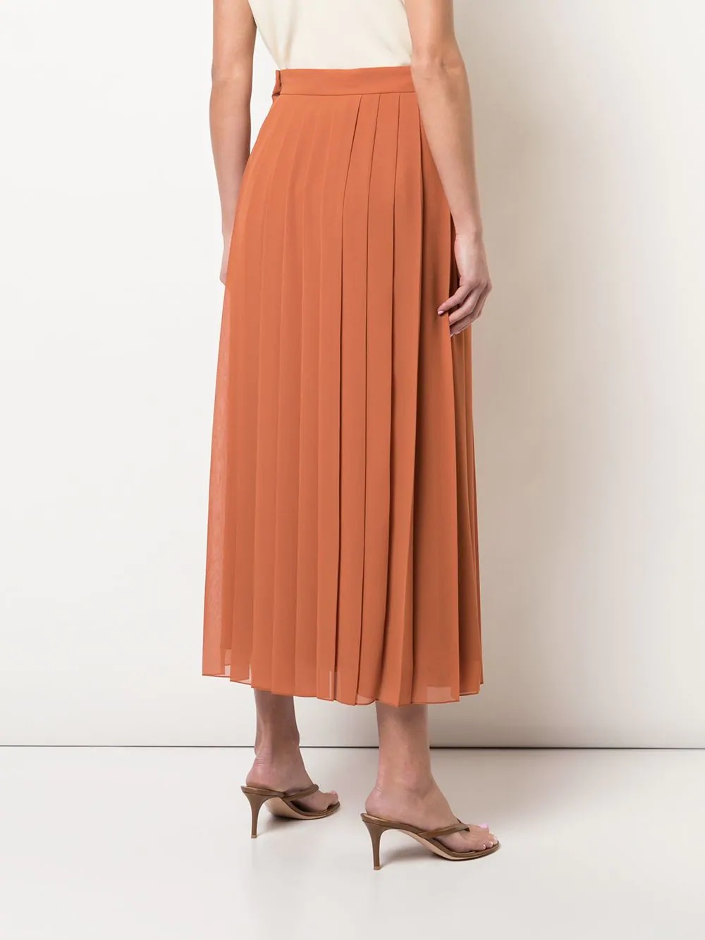 silk pleated midi skirt - 4