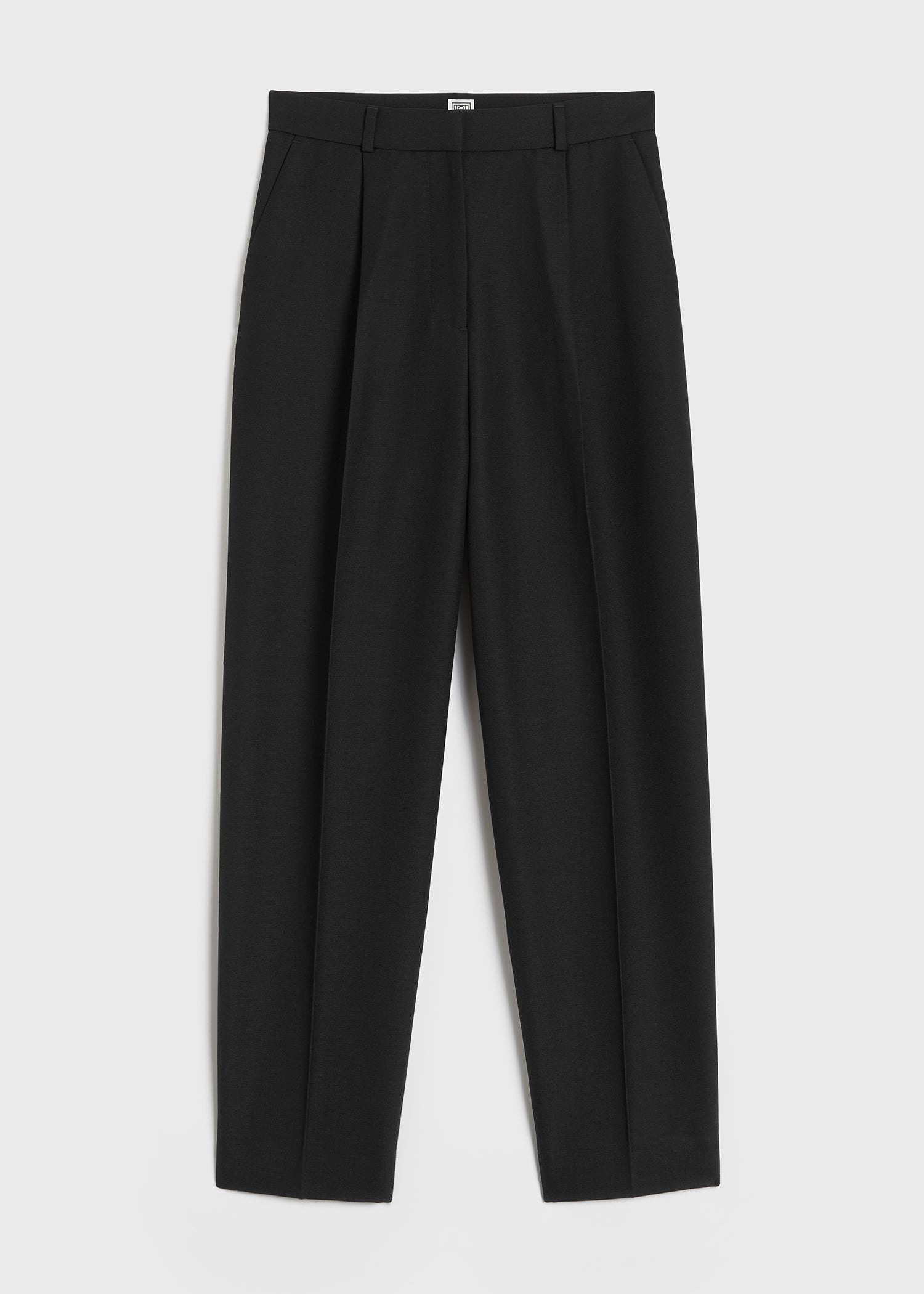 Single-pleat tapered trousers black - 1