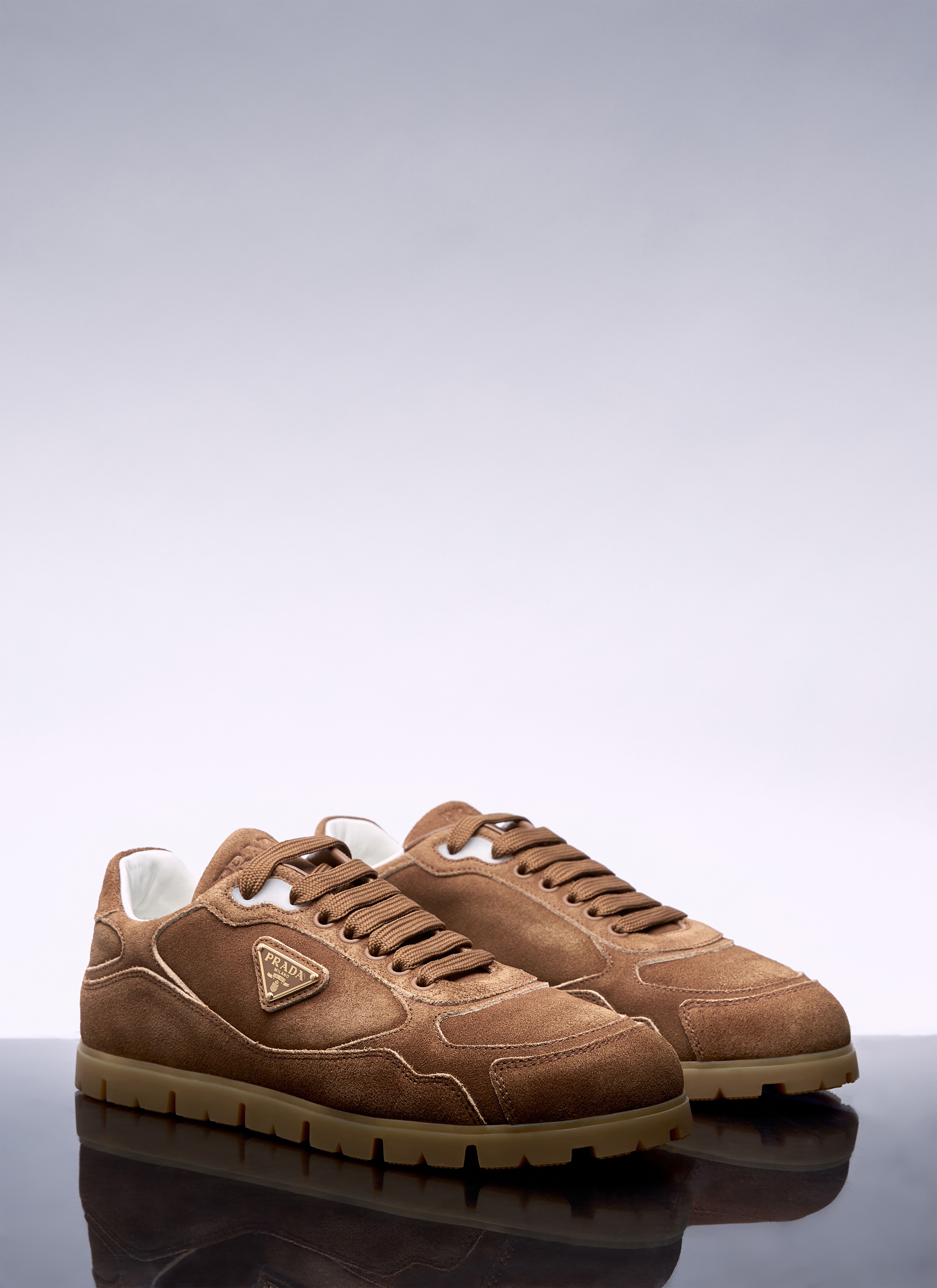 【関税込み】PRADA Downtown sneaker in delave suede 0400021423103_BEIGEKHAKI?wid=