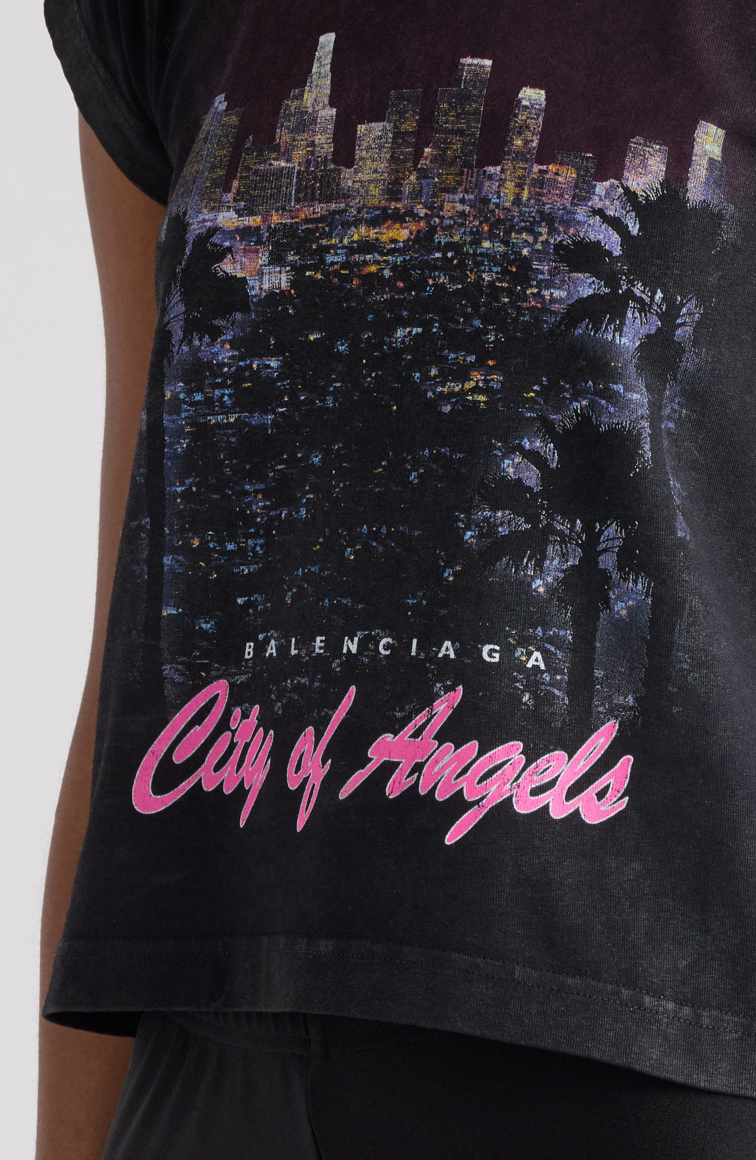 Balenciaga City of Angels Graphic T-Shirt in 1041 Faded Washed Black at Nordstrom - 5