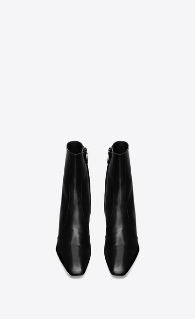 SAINT LAURENT xiv zipped boots in glazed leather outlook