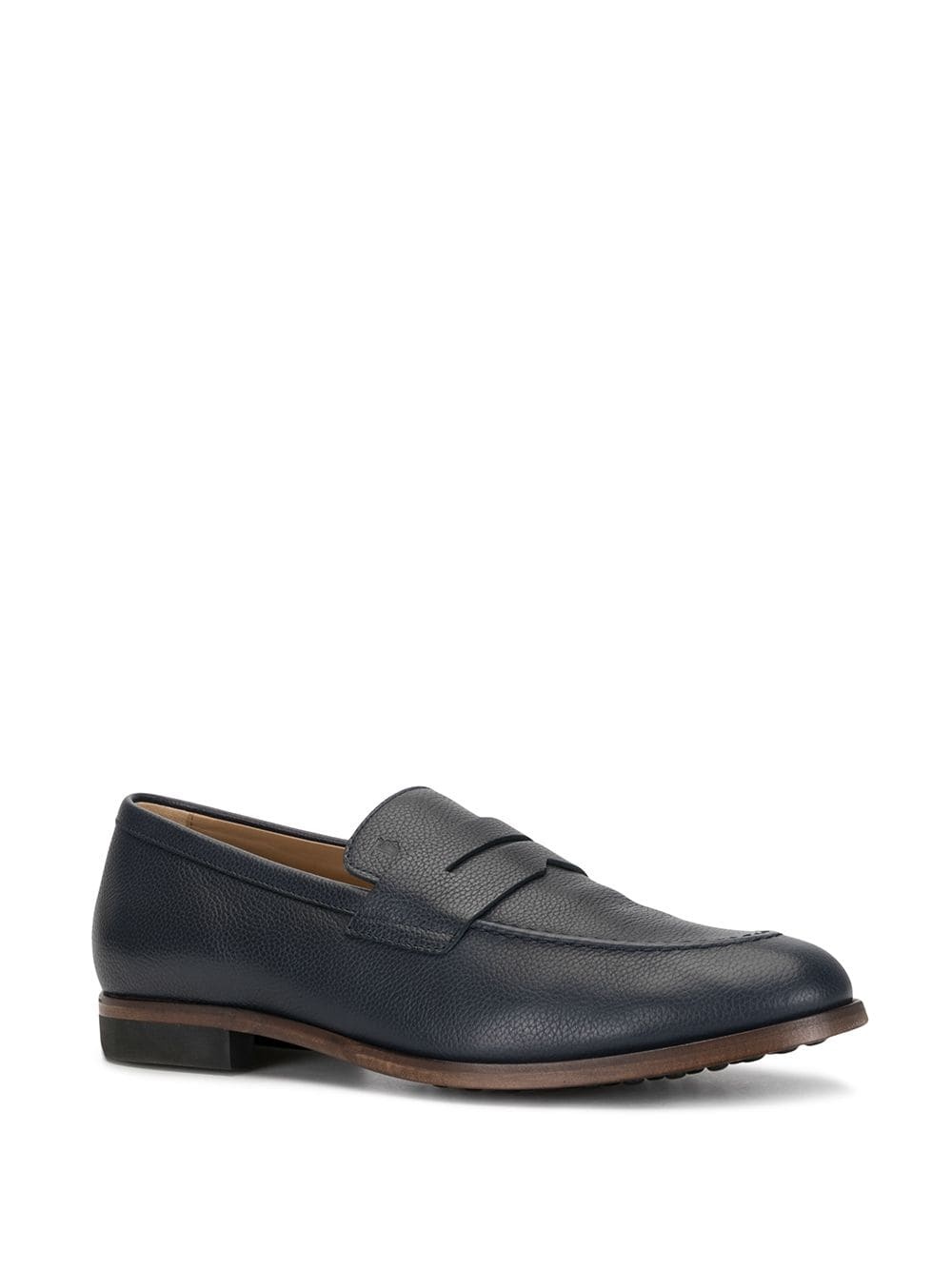 pebbled leather loafers - 2