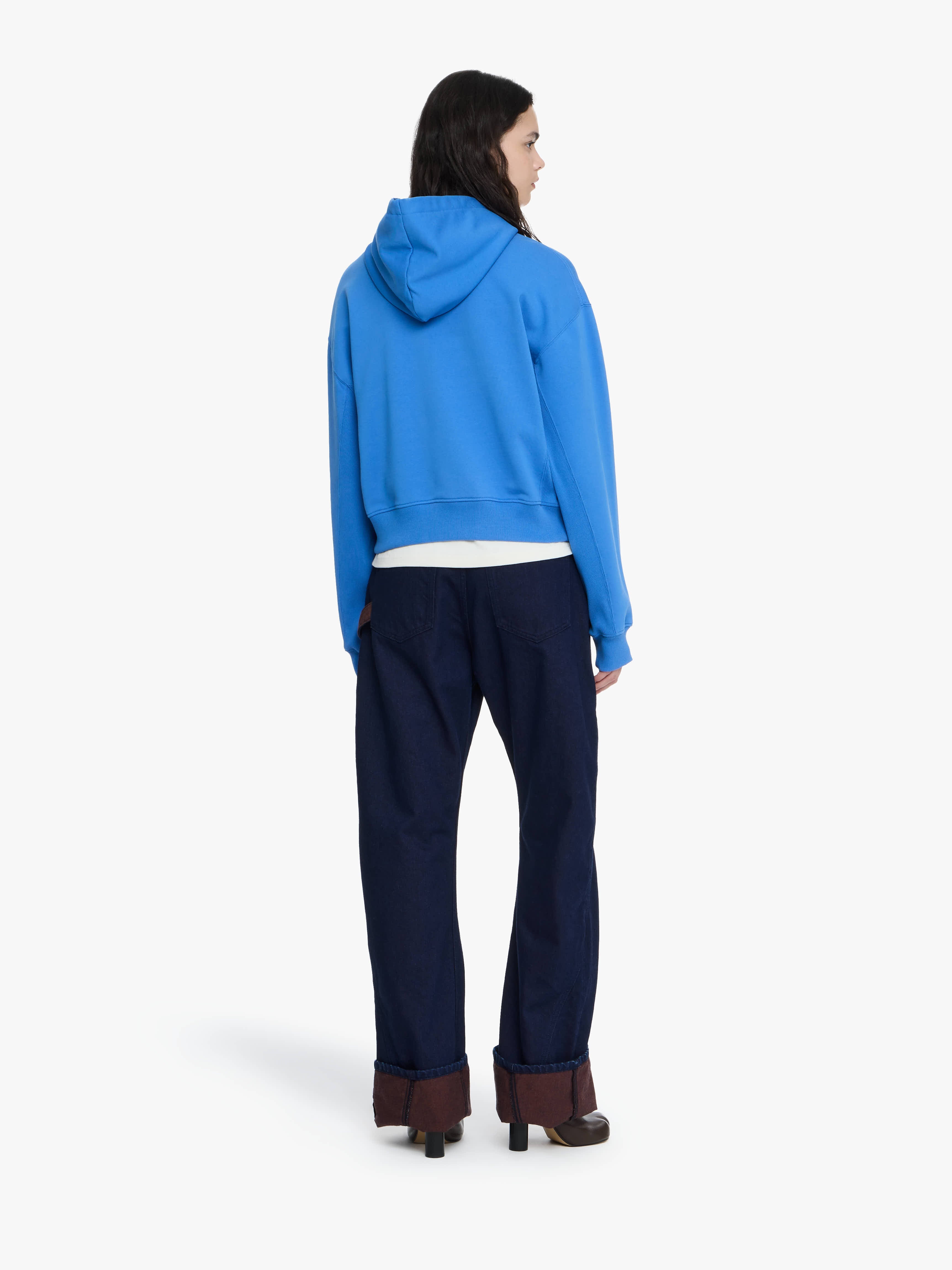ANCHOR EMBROIDERY CROPPED HOODIE - 3