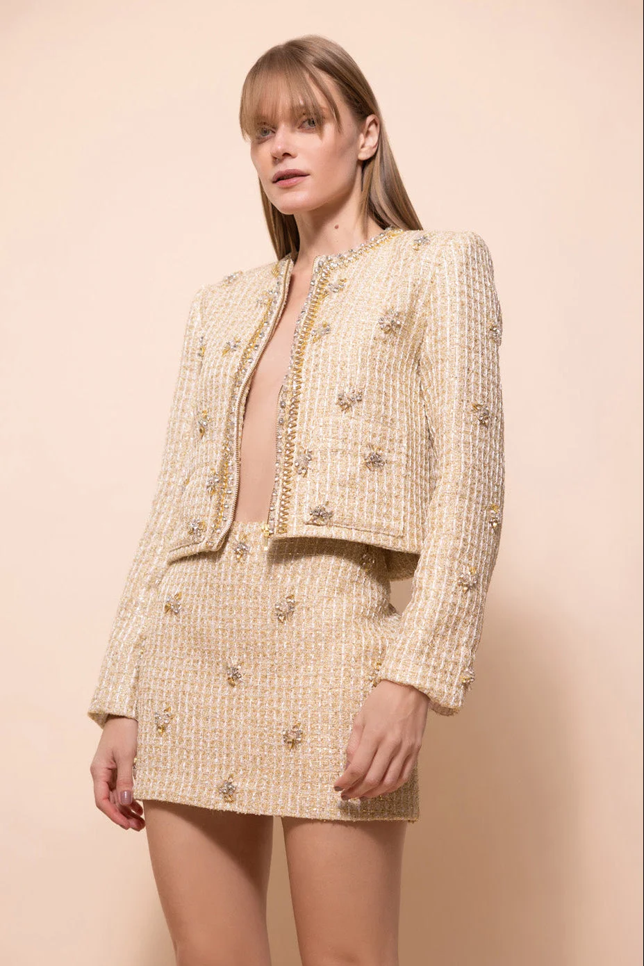 BETINA TWEED MINI SKIRT - 1