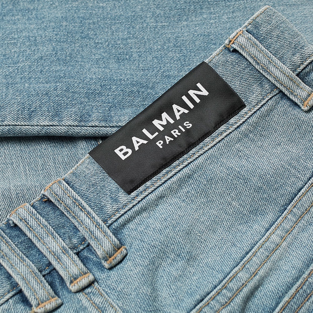 Balmain B Embroidered Distressed Slim Jean - 4