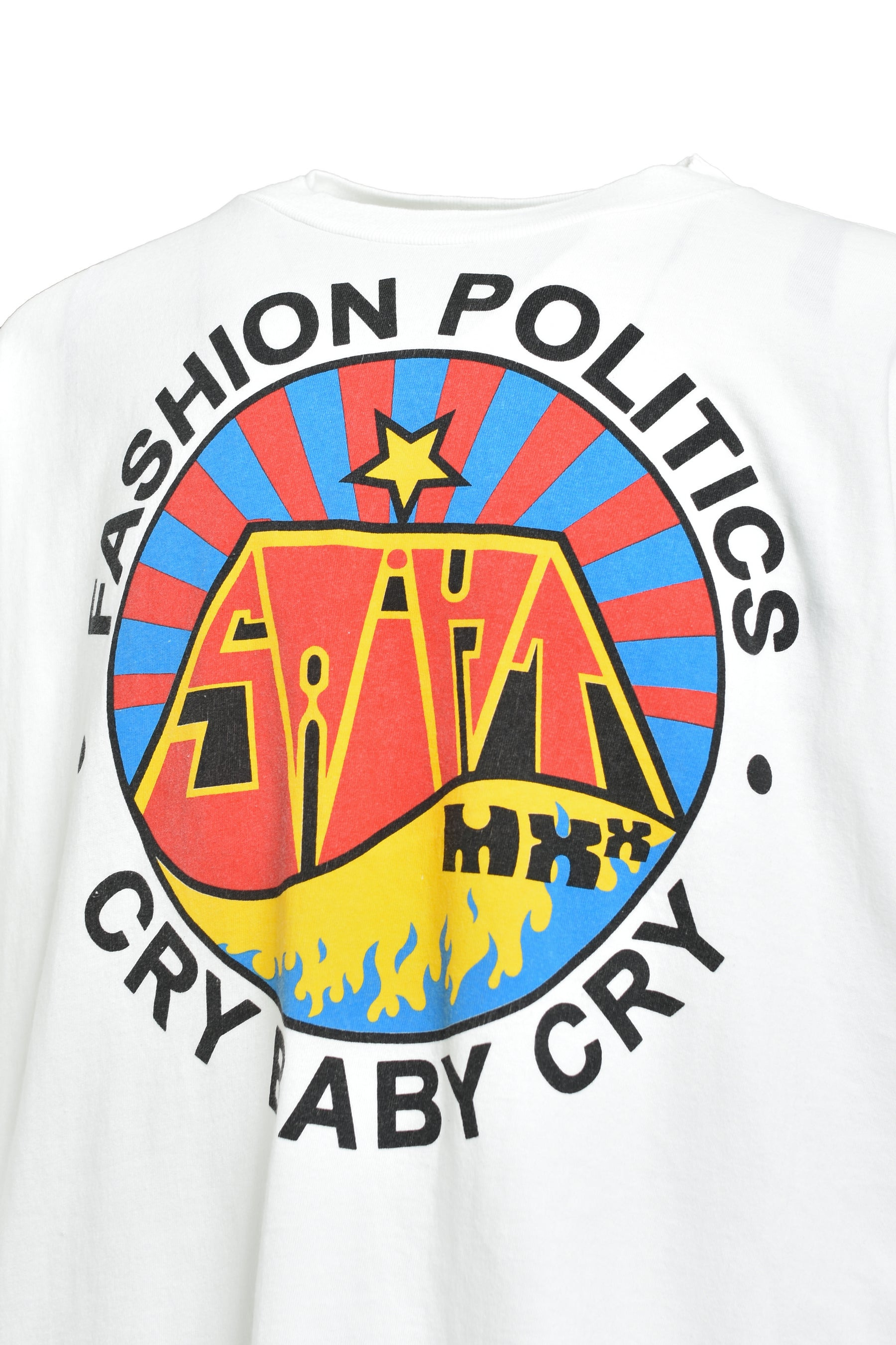 LS TEE/FASHION POLITICS / WHT - 4